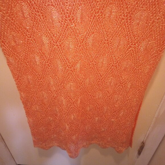 Guess crochet Liza sleeveless maxi dress boho XL peach/orange w/sequins NWT - Picture 13 of 14